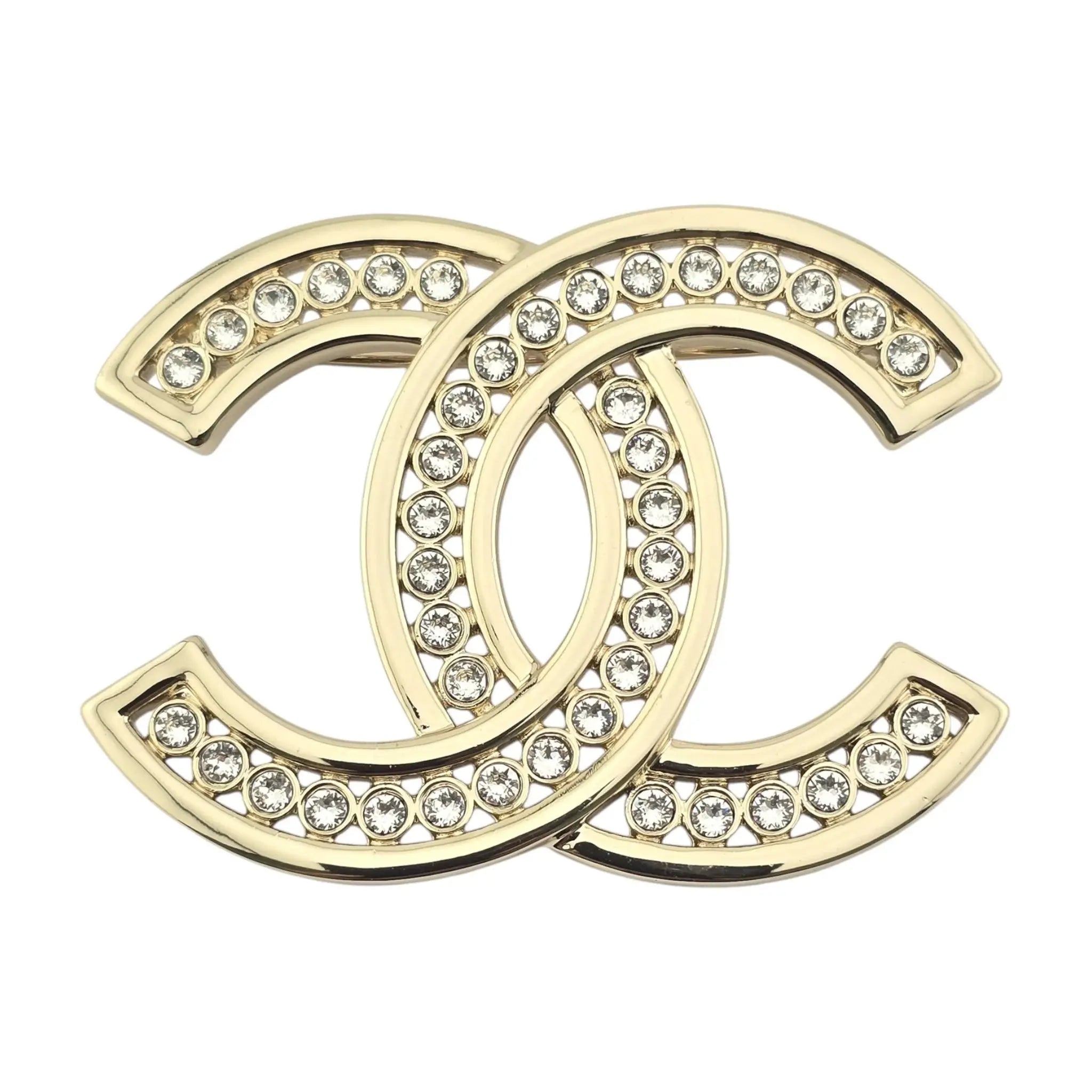 Chanel CC Gold Crystal Brooch B23 CHANEL