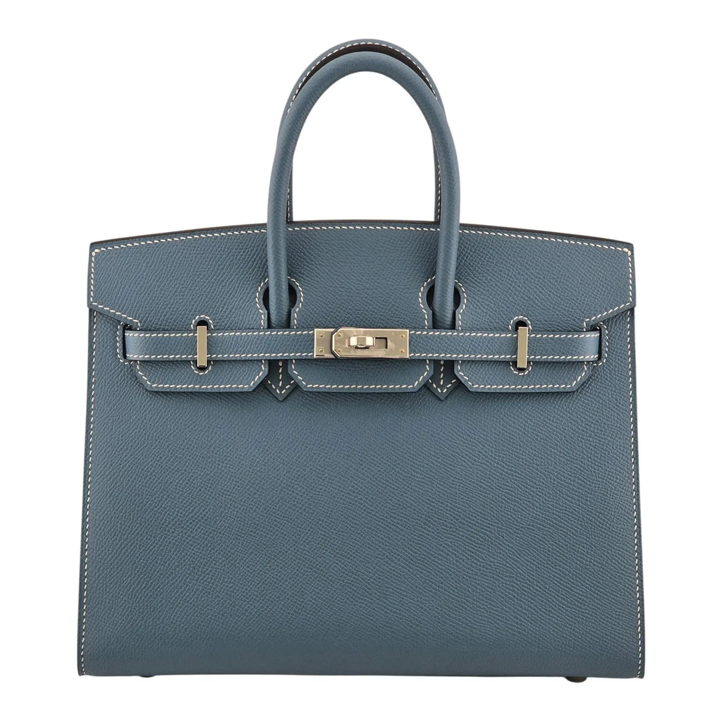 Hermes Birkin 25 Bleu Jean Epsom PHW Bag HERMES