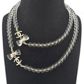 Chanel CC Clear Bead Long Bow Necklace 2025 CHANEL