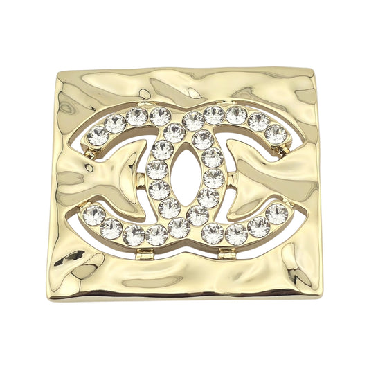CHANEL GOLD SQUARE BROOCH B22