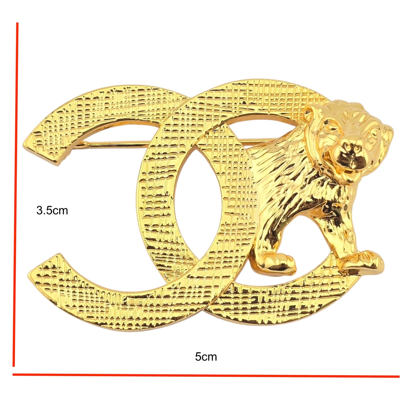 CHANEL GOLD METAL LION BROOCH B22