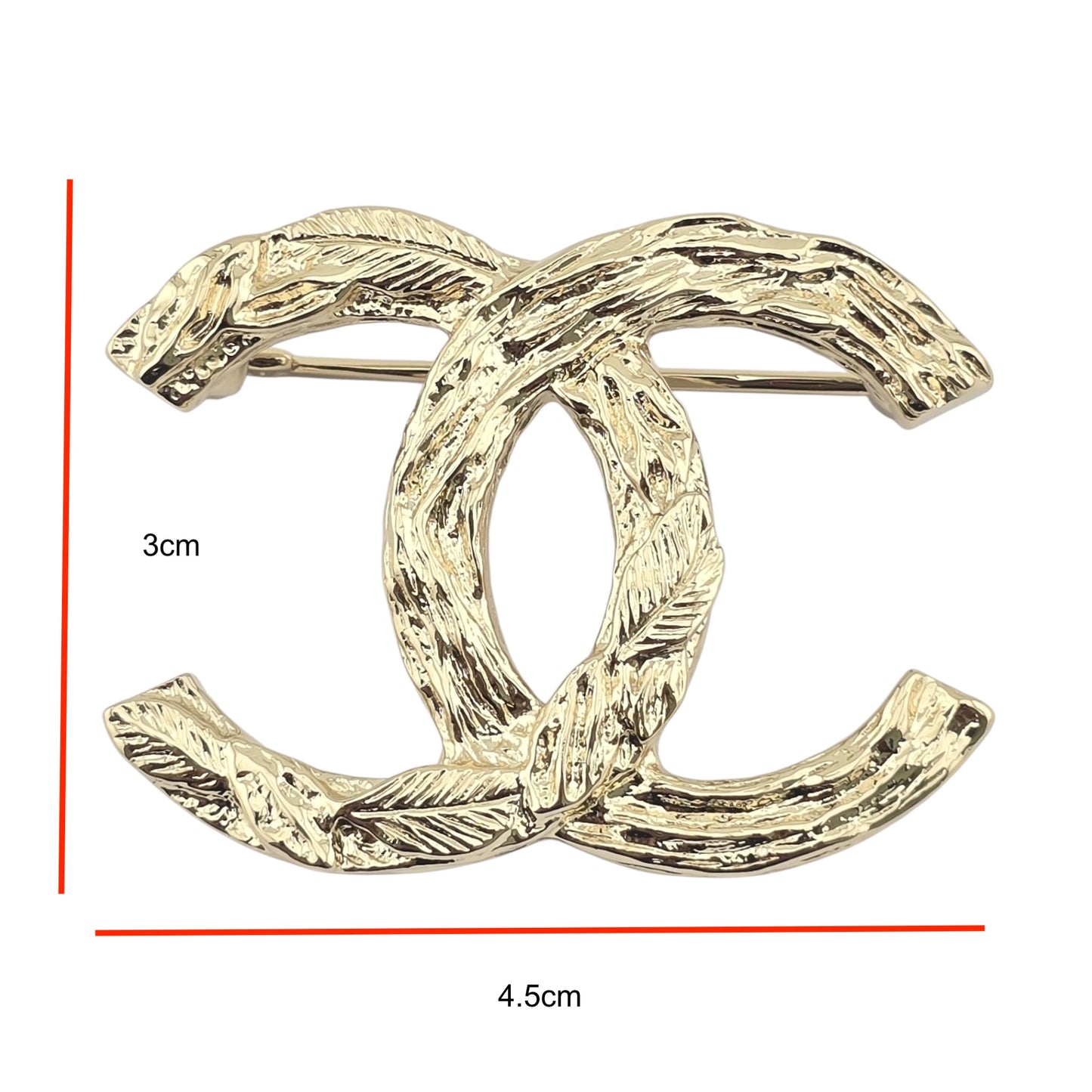 CHANEL GOLD METAL CC BROOCH B25