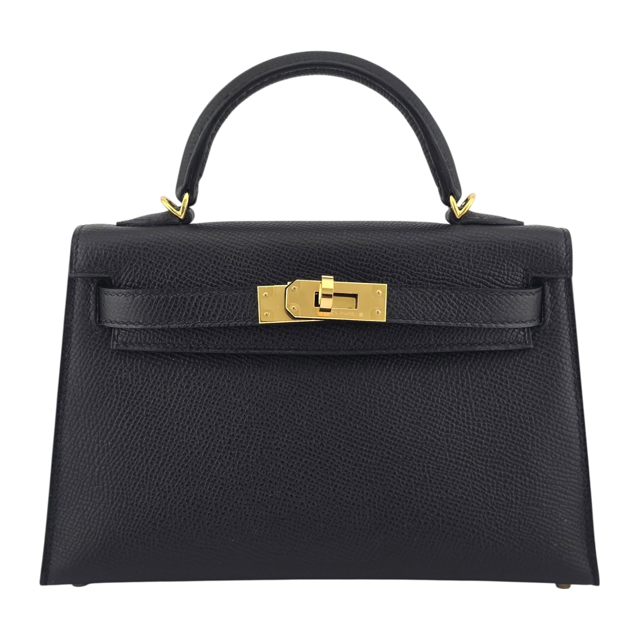 Hermes Mini Kelly II Epsom Noir Gold Hardware Bag HERMES