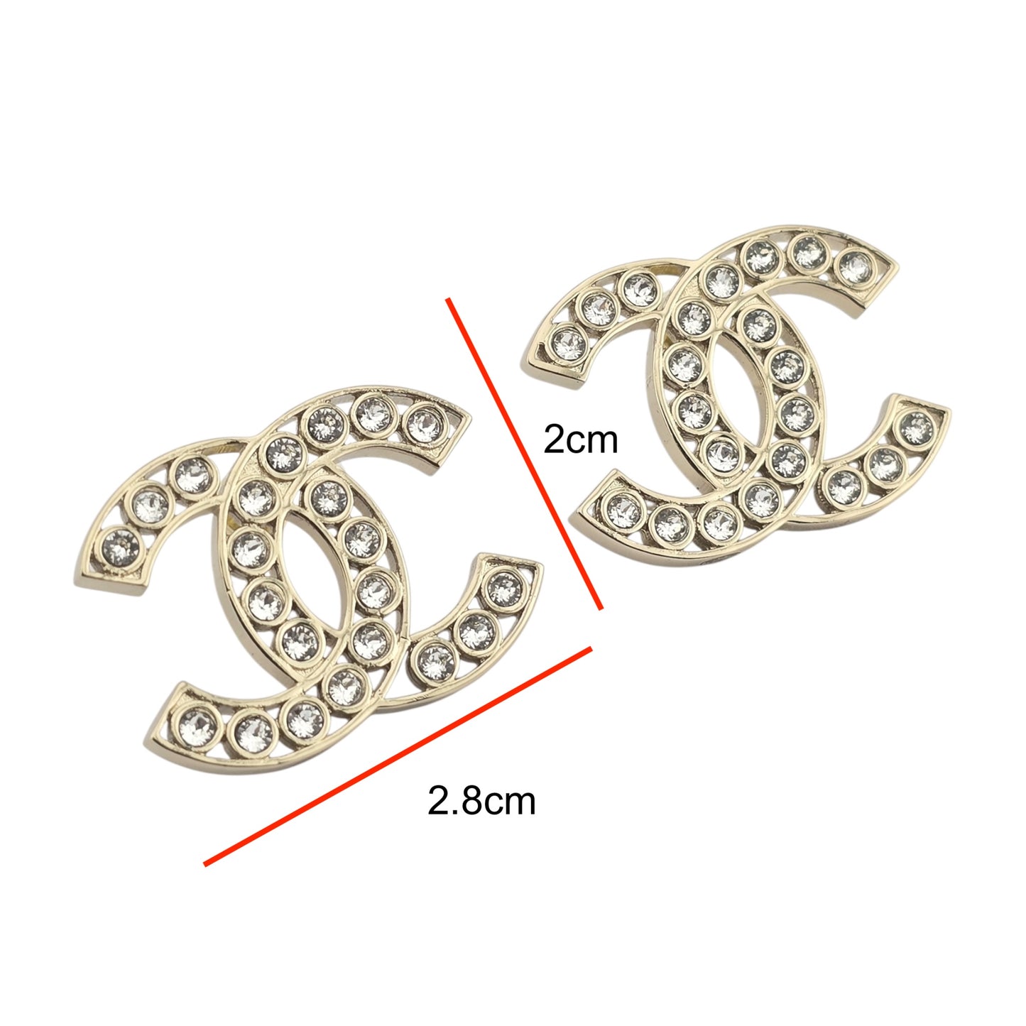 CHANEL CRYSTAL GOLD CC EARRINGS B23