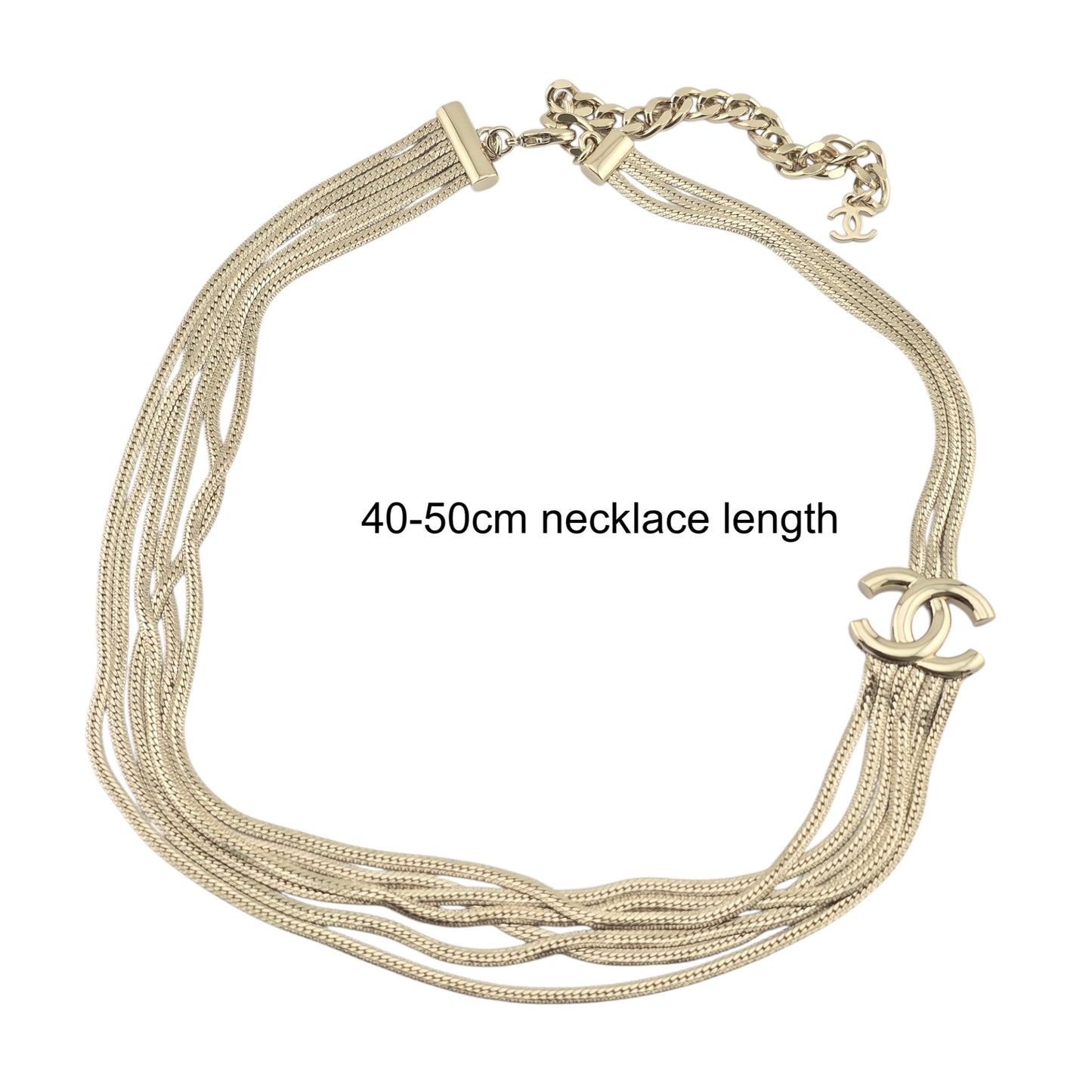 CHANEL GOLD MULTI-CHAIN CC NECKLACE A24
