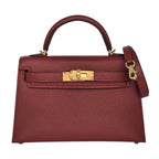 Hermes Mini Kelly II Sellier Rouge H Chèvre Gold
