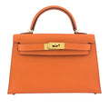 Hermes Mini Kelly II Epsom Orange Gold Hardware Bag HERMES
