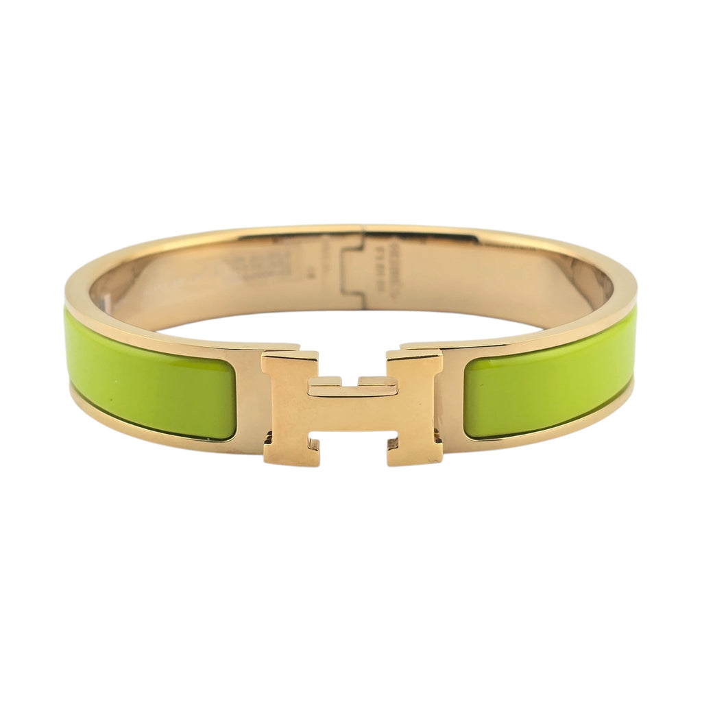Hermes Clic H Bracelet Green Gold GM