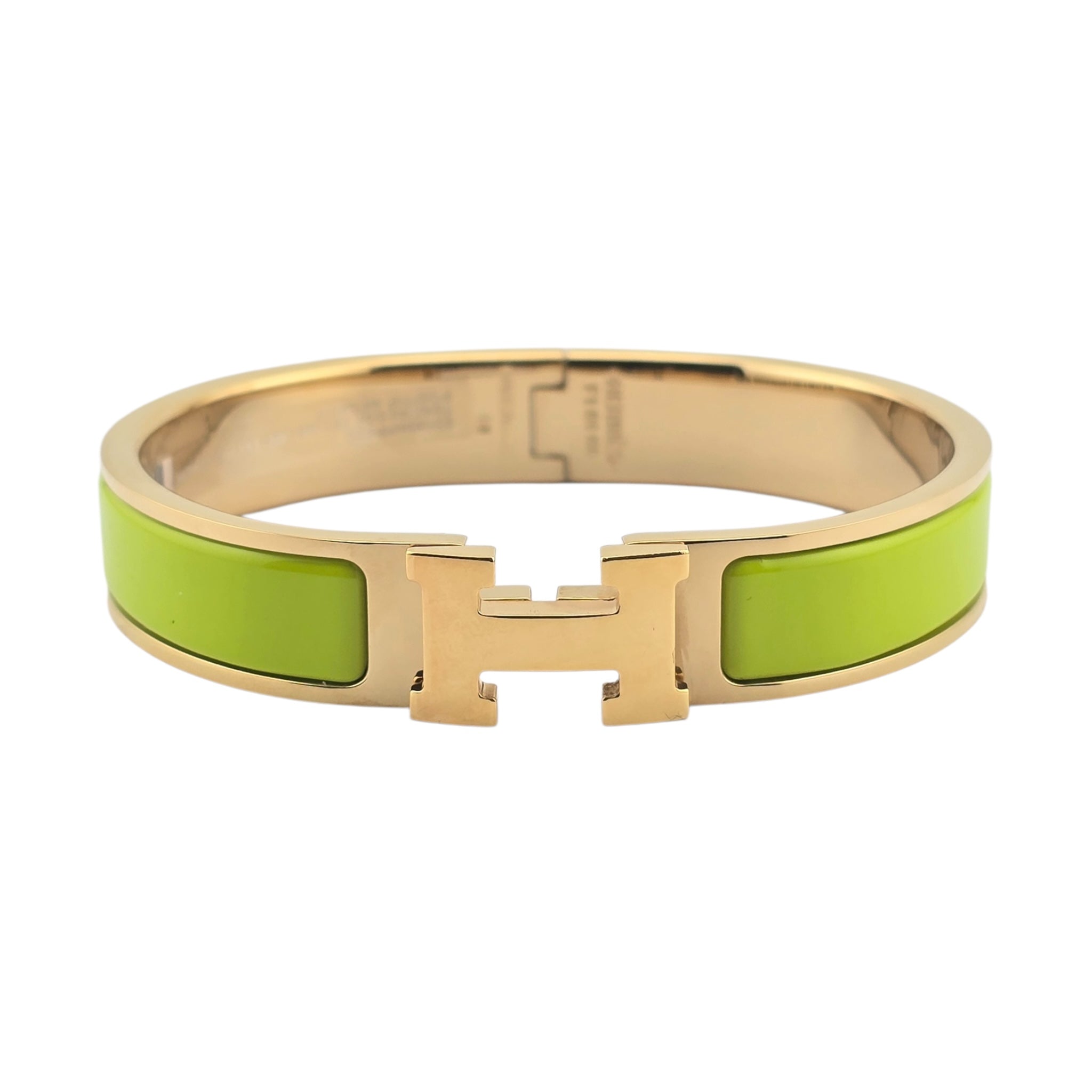 Hermes Clic H Bracelet Green Gold GM