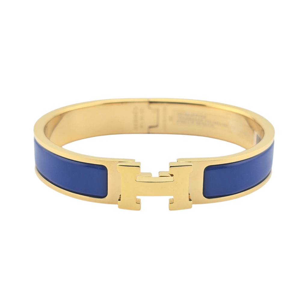 Hermes Clic H Bracelet Bleu Royal Gold GM