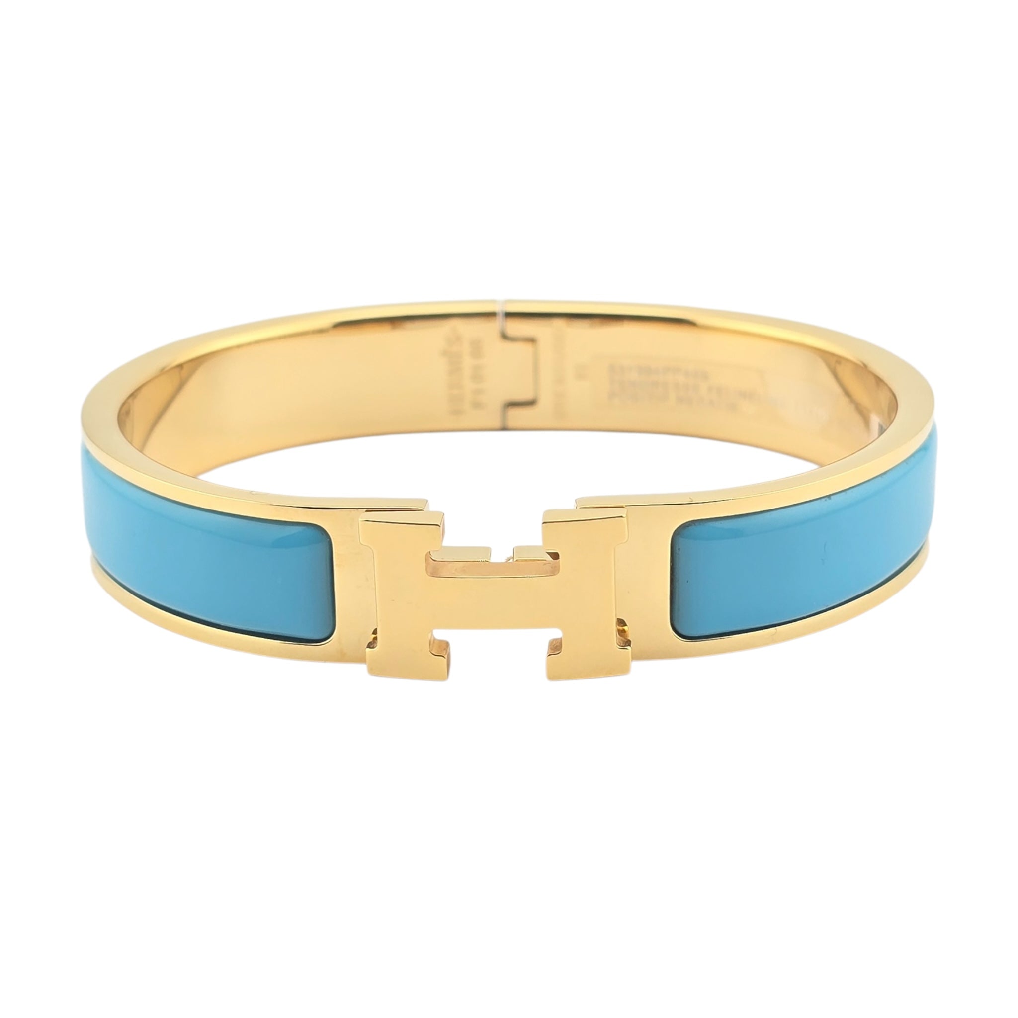 Hermes Clic H Bracelet Blue Gold GM