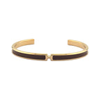 Hermes Olympe Brown Gold Box Leather Bracelet