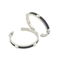Hermes Athena Large Black Silver Earrings