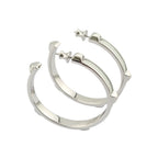 Hermes Athena Large White Silver Earrings