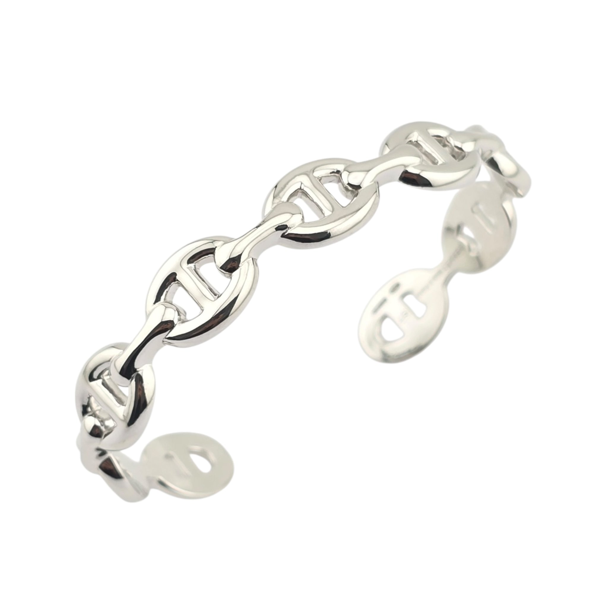 Hermes Chaine d'ancre Enchainee Silver Bracelet Medium - ST