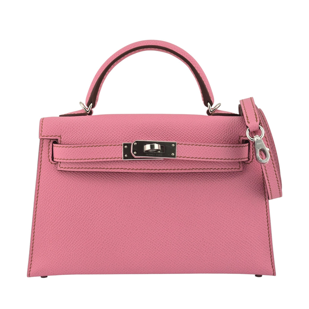 Hermes Mini Kelly II Epsom 5P Bubblegum Pink Palladium Hardware