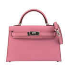 Hermes Mini Kelly II Epsom 5P Bubblegum Pink Palladium Hardware