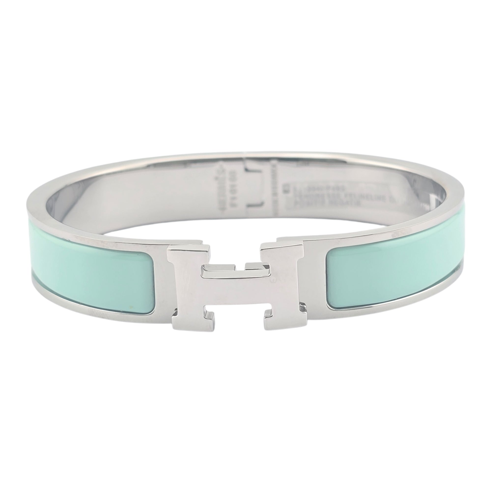 Hermes Clic H Bracelet Enamel Lagon Blue Palladium GM