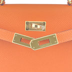 Hermes Mini Kelly II Epsom Orange Gold Hardware