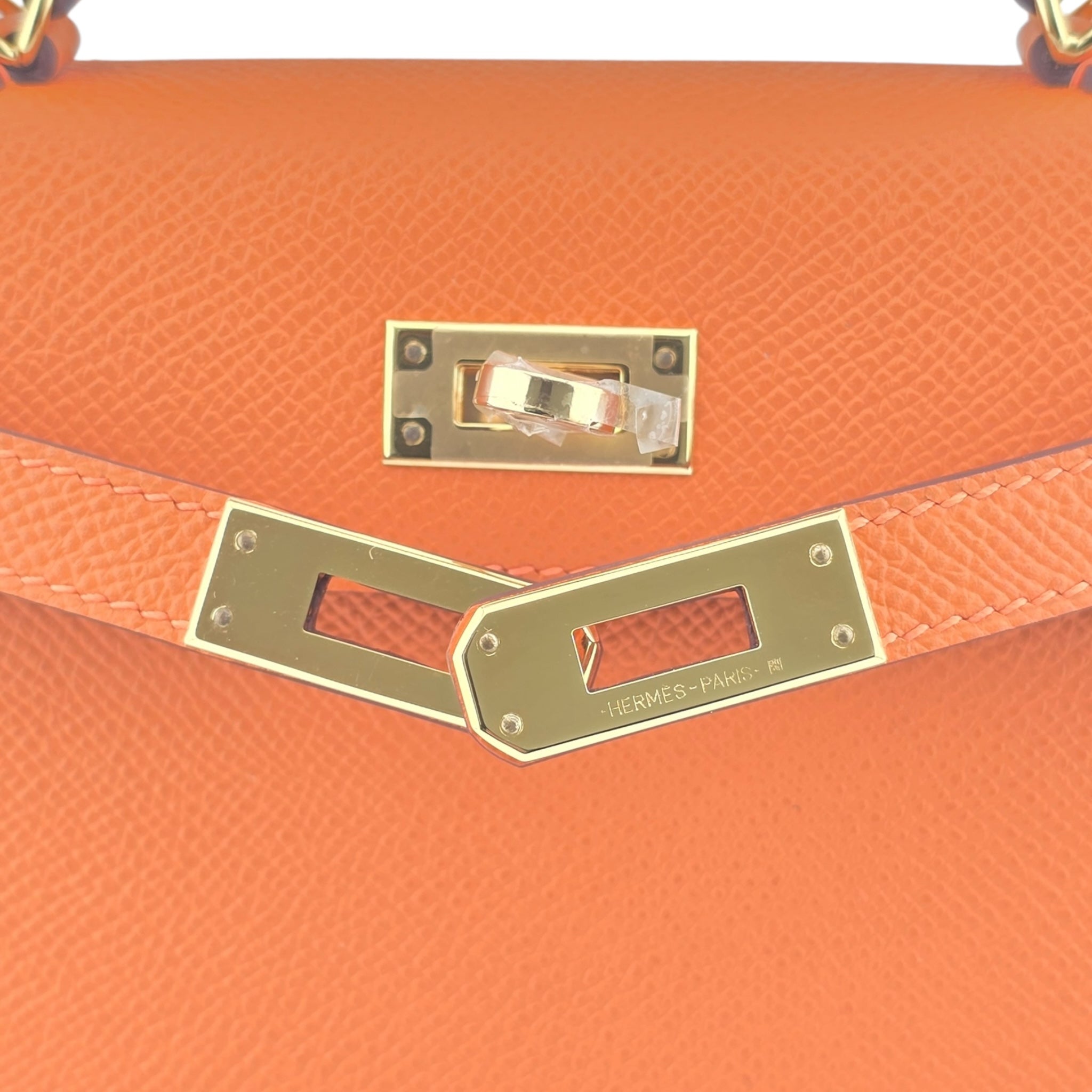 Hermes Mini Kelly II Epsom Orange Gold Hardware