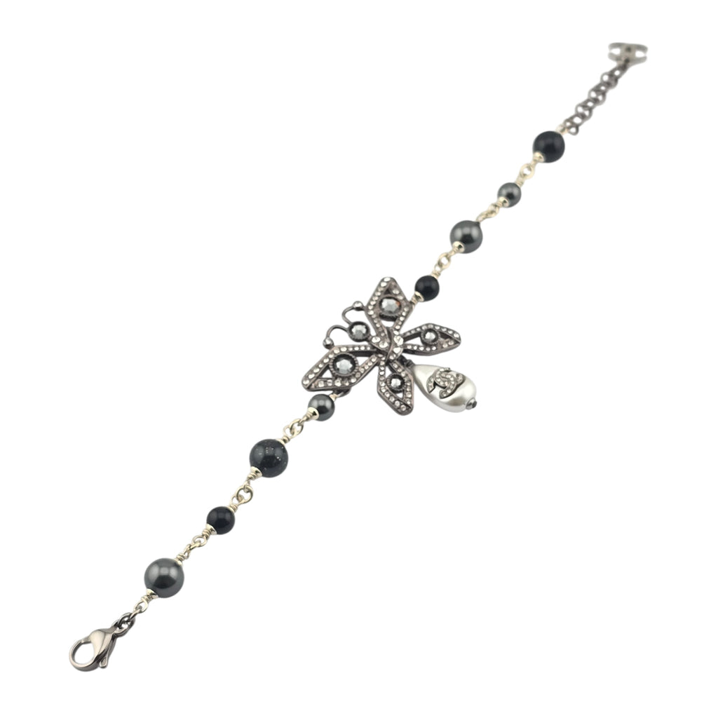 Chanel CC Butterfly Ruthenium Gold Bracelet B25