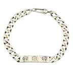GUCCI Sterling Silver Ghost Bar Plate Link Bracelet GUCCI