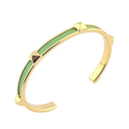 Hermes Athena Green Gold Leather Bracelet HERMES