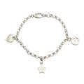 GUCCI GG Trademark Sterling Silver Charm Bracelet GUCCI