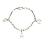 GUCCI GG Trademark Sterling Silver Charm Bracelet GUCCI