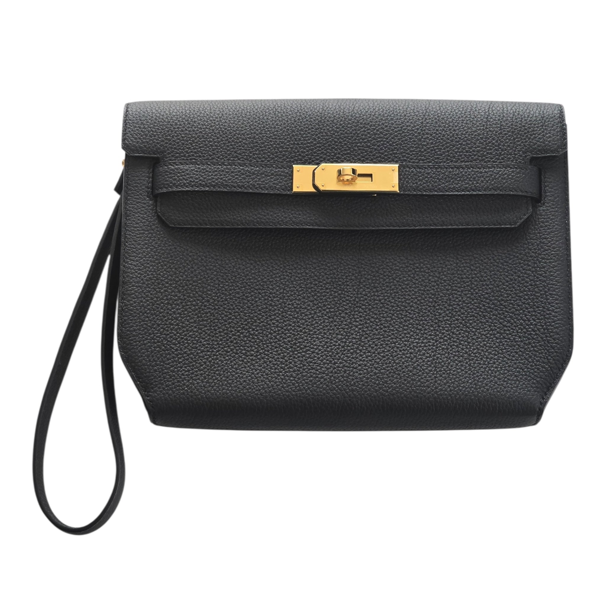 Hermes Kelly Depeches 25 Noir Togo GHW HERMES