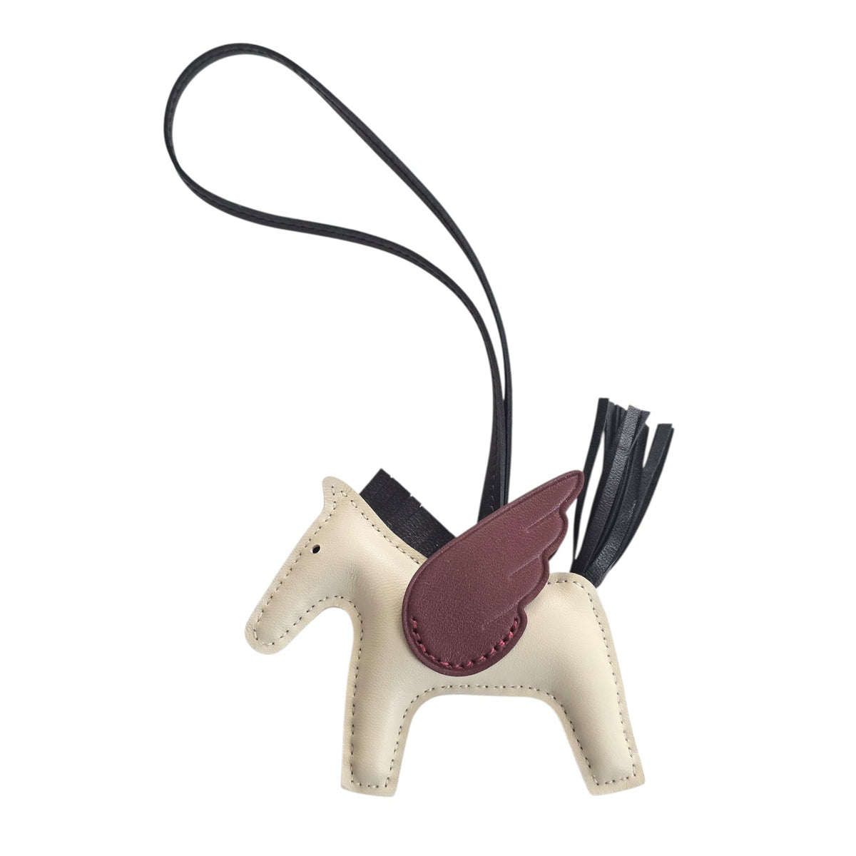 Hermes Rodeo Pegase PM Bag Charm Black/Craie/Rouge H