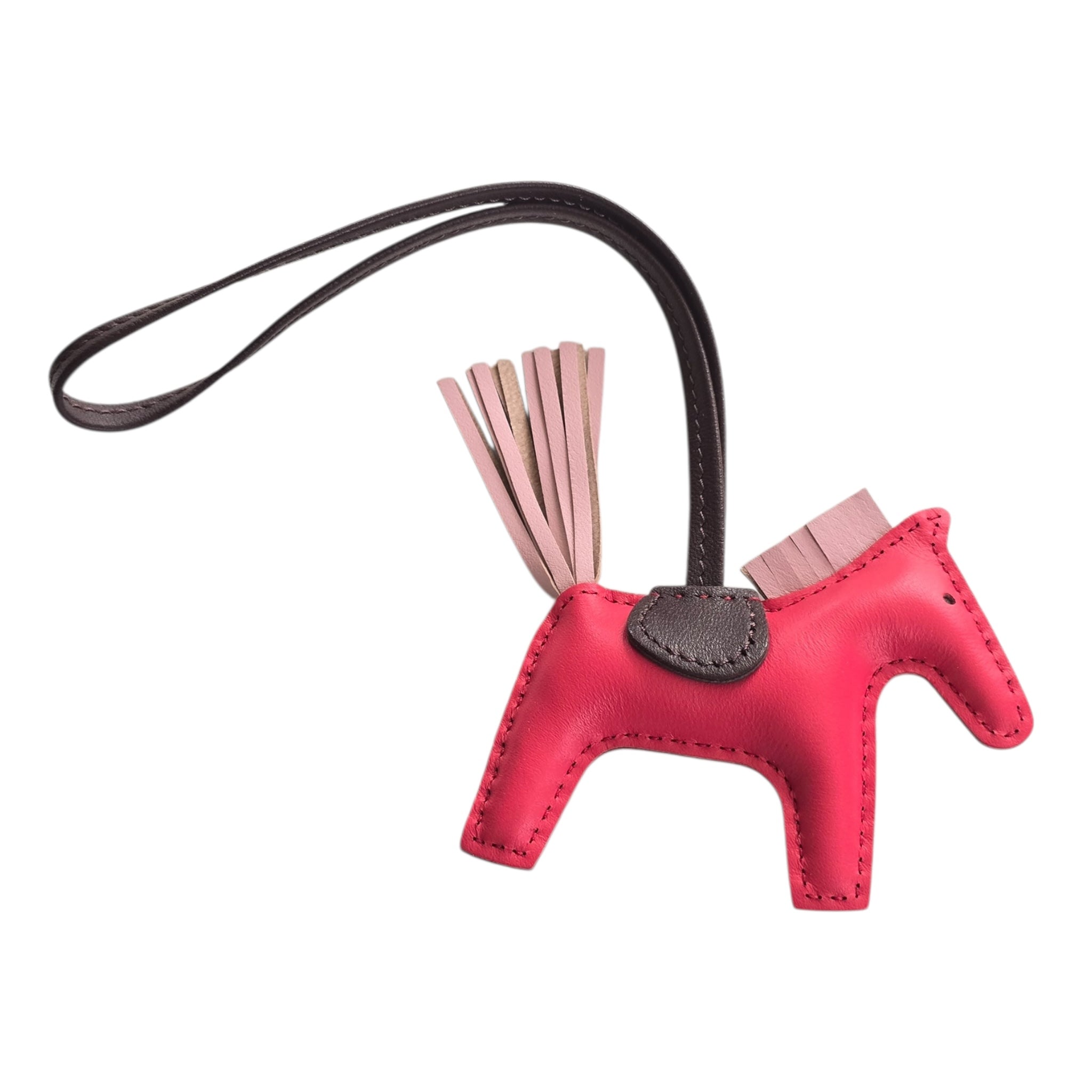 Hermes Rodeo PM Bag Charm Framboise/Rose Sakura/Rouge Sellier HERMES