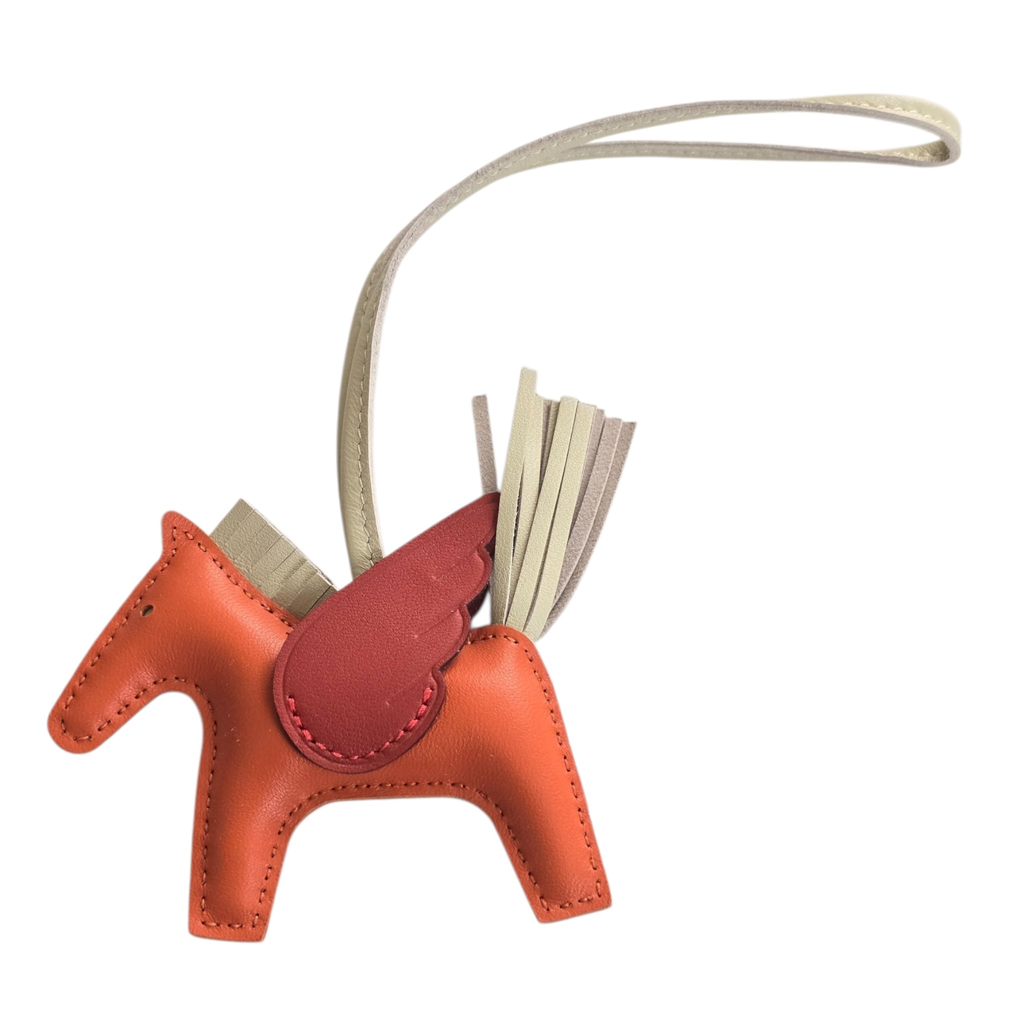 Hermes Rodeo Pegase PM Bag Charm Orange Poppy/Terre Battue/Craie HERMES