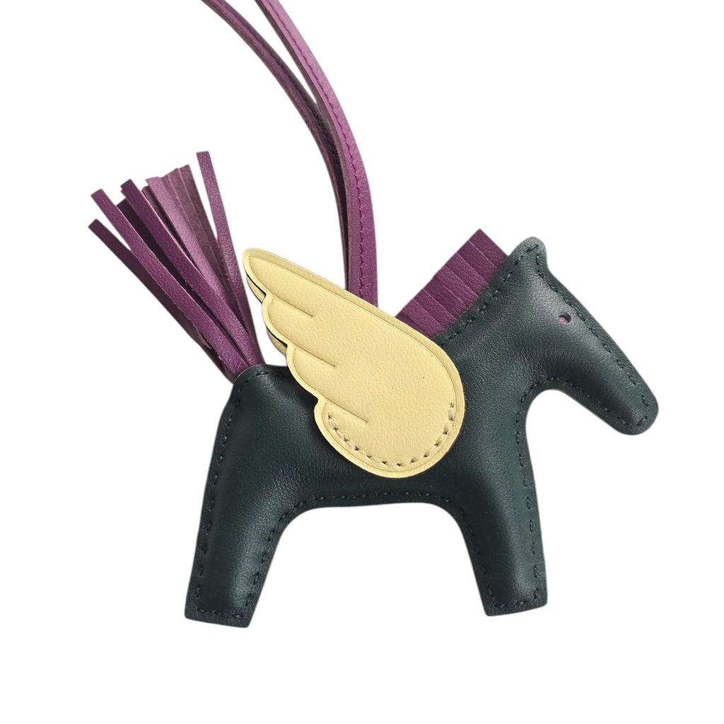 Hermes Rodeo Pegase PM Bag Charm Vert Cyprès / Violet / Jaune Milton HERMES