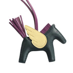 Hermes Rodeo Pegase PM Bag Charm Vert Cyprès / Violet / Jaune Milton HERMES