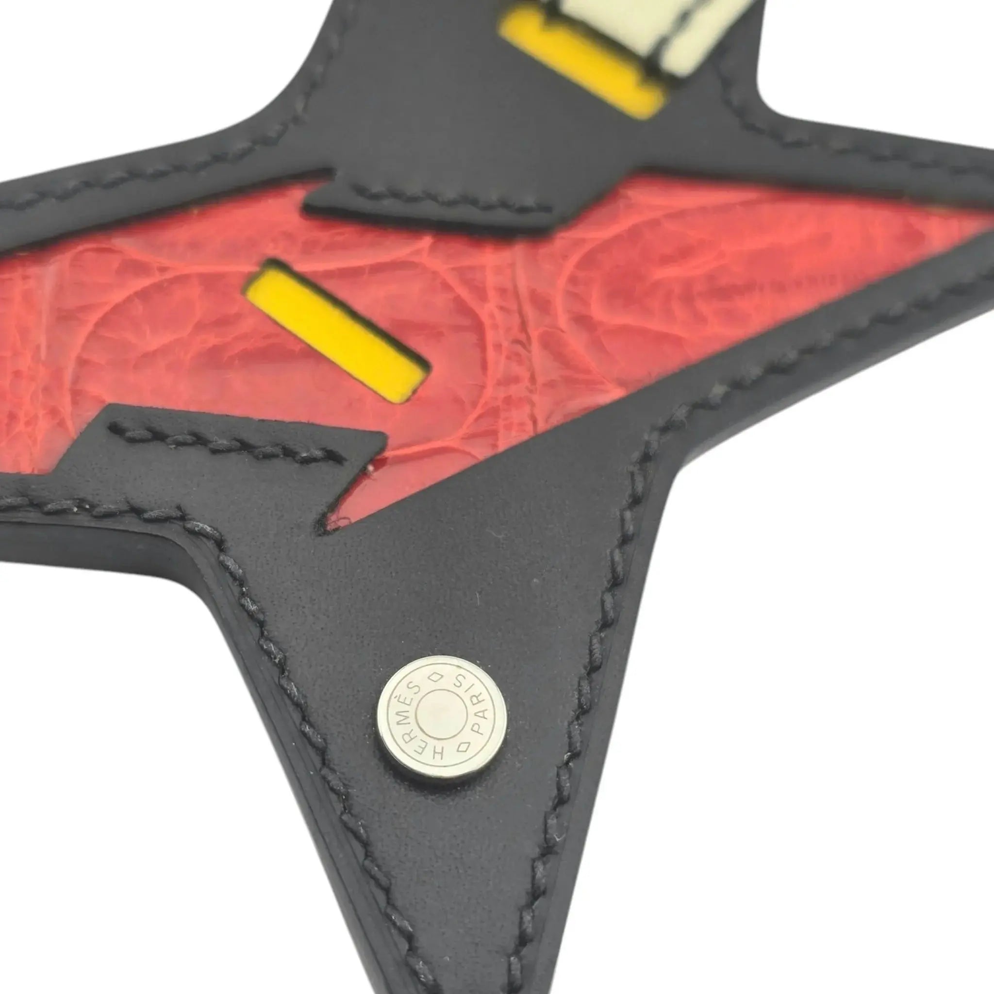 ermès Rock Touch Bag Charm Black Swift and Rouge de Coeur Shiny Alligator Palladium Hardware HERMES