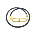 Hermès Roulis Double Tour Black (Noir) Gold - T2 BIJOUX HEAVEN