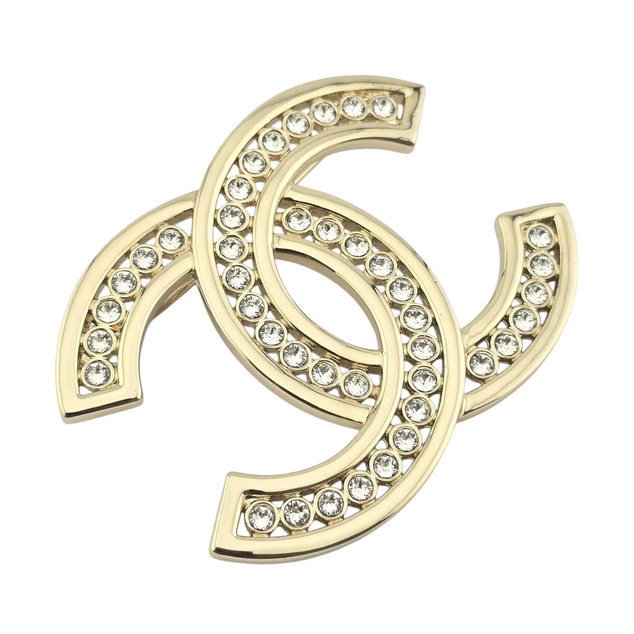 Chanel CC Gold Crystal Brooch B23 CHANEL
