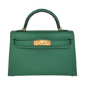 Hermes Mini Kelly II Epsom Vert Vertigo Gold Hardware Bag HERMES