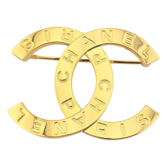 CHANEL PARIS BUTTON CC METAL LARGE BROOCH B20