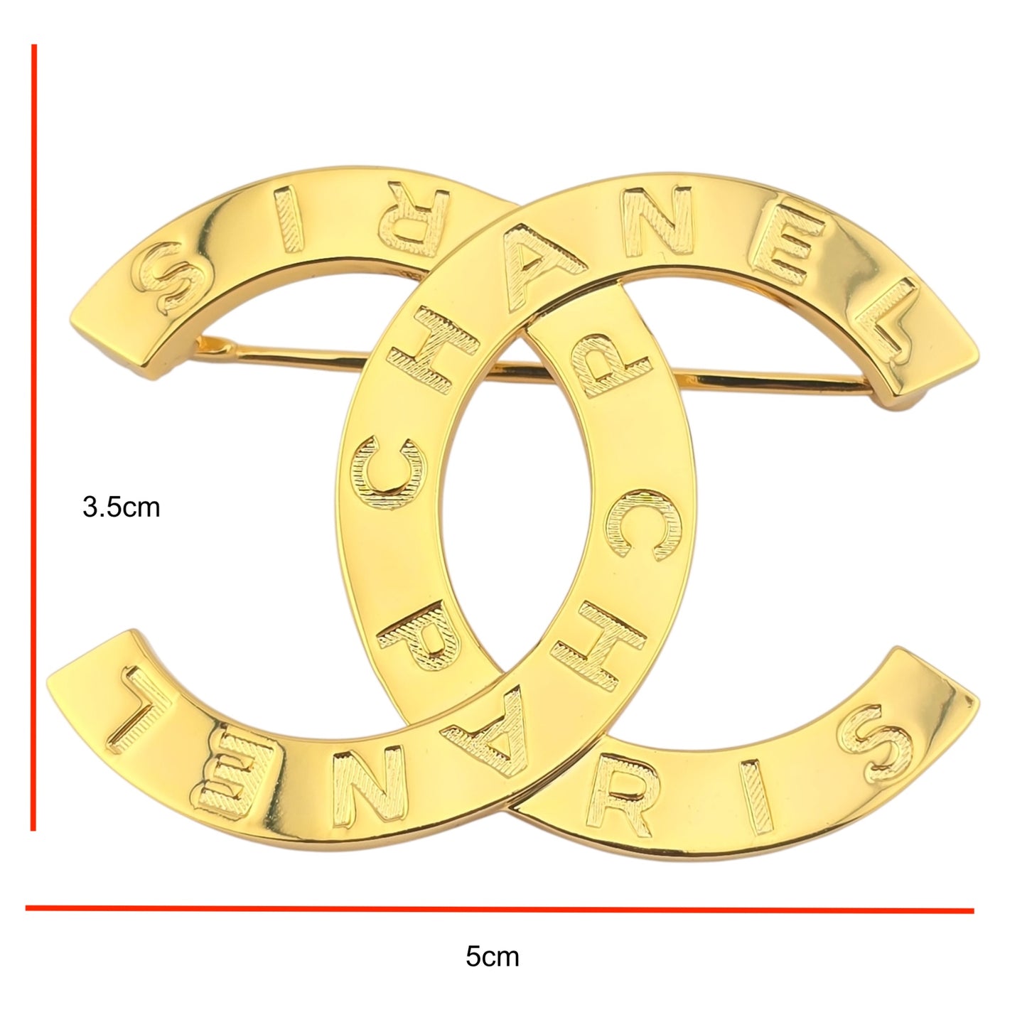 CHANEL PARIS BUTTON CC METAL LARGE BROOCH B20