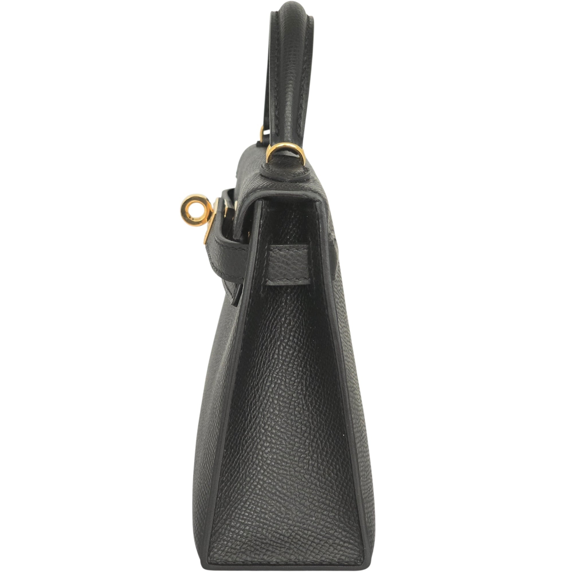 Hermes Mini Kelly II Epsom Noir Gold Hardware Bag HERMES