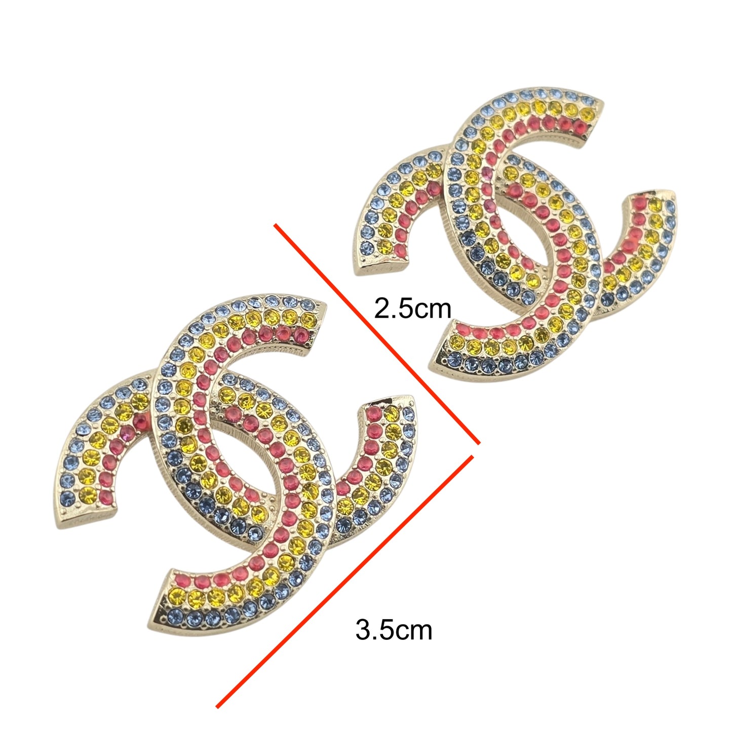 CHANEL RAINBOW GOLD CC EARRINGS A23