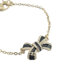 Chanel CC Gold Crystal Enamel Bow Bracelet 2025