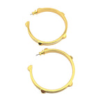 Hermes Athena Large White Gold Earrings