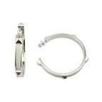 Hermes Athena Large White Silver Earrings