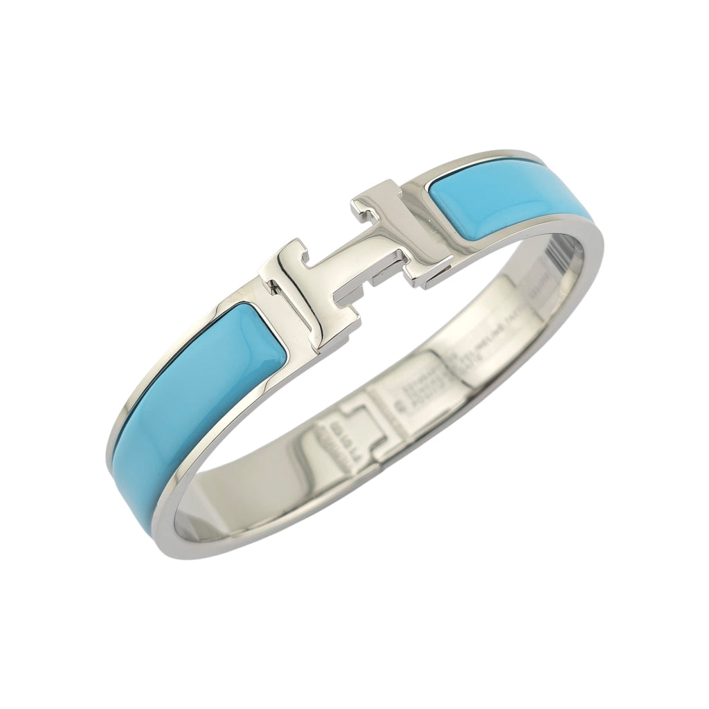 Hermes Clic H Bracelet Bleu Du Nord Palladium GM