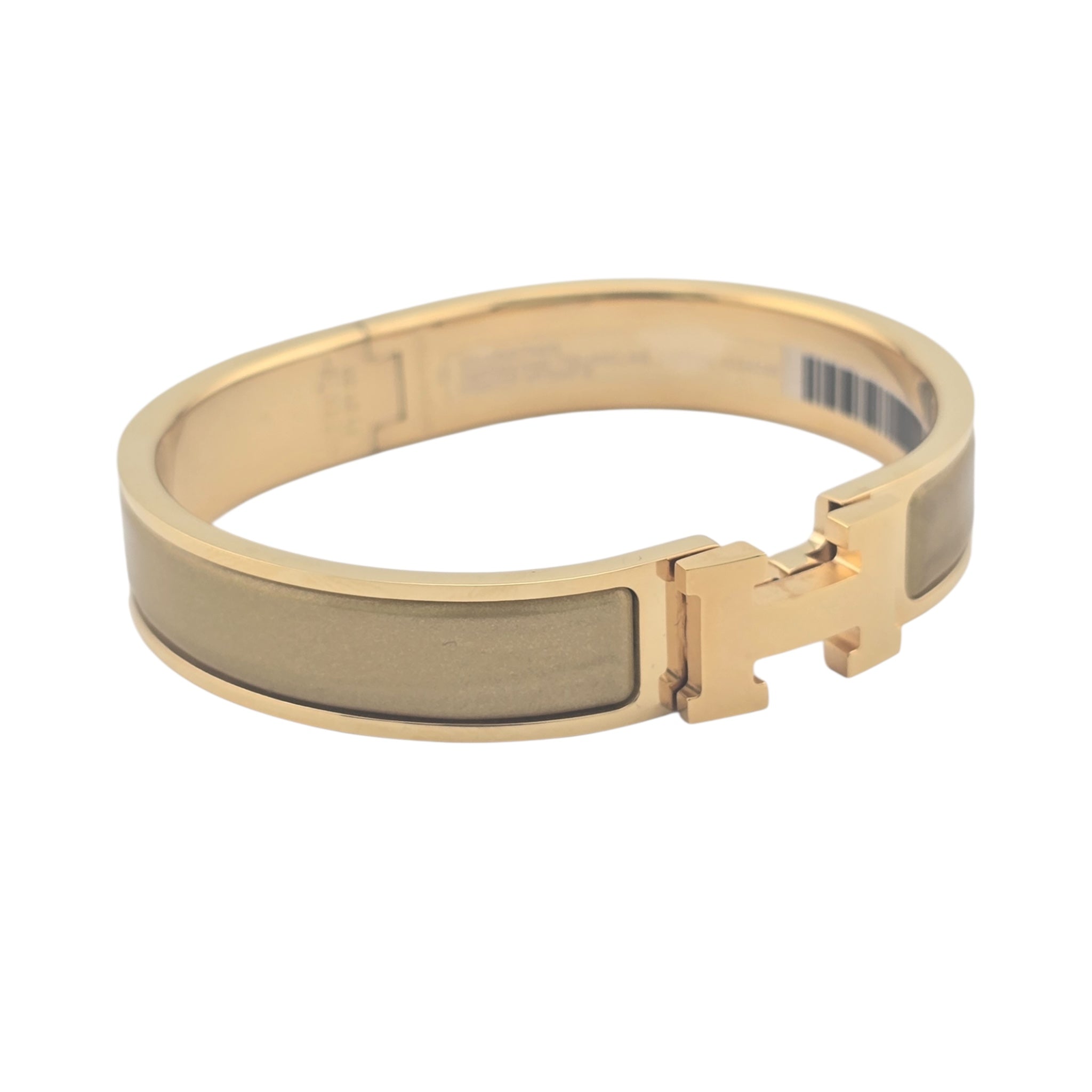 Hermes Clic H Bracelet Glitter Gold GM