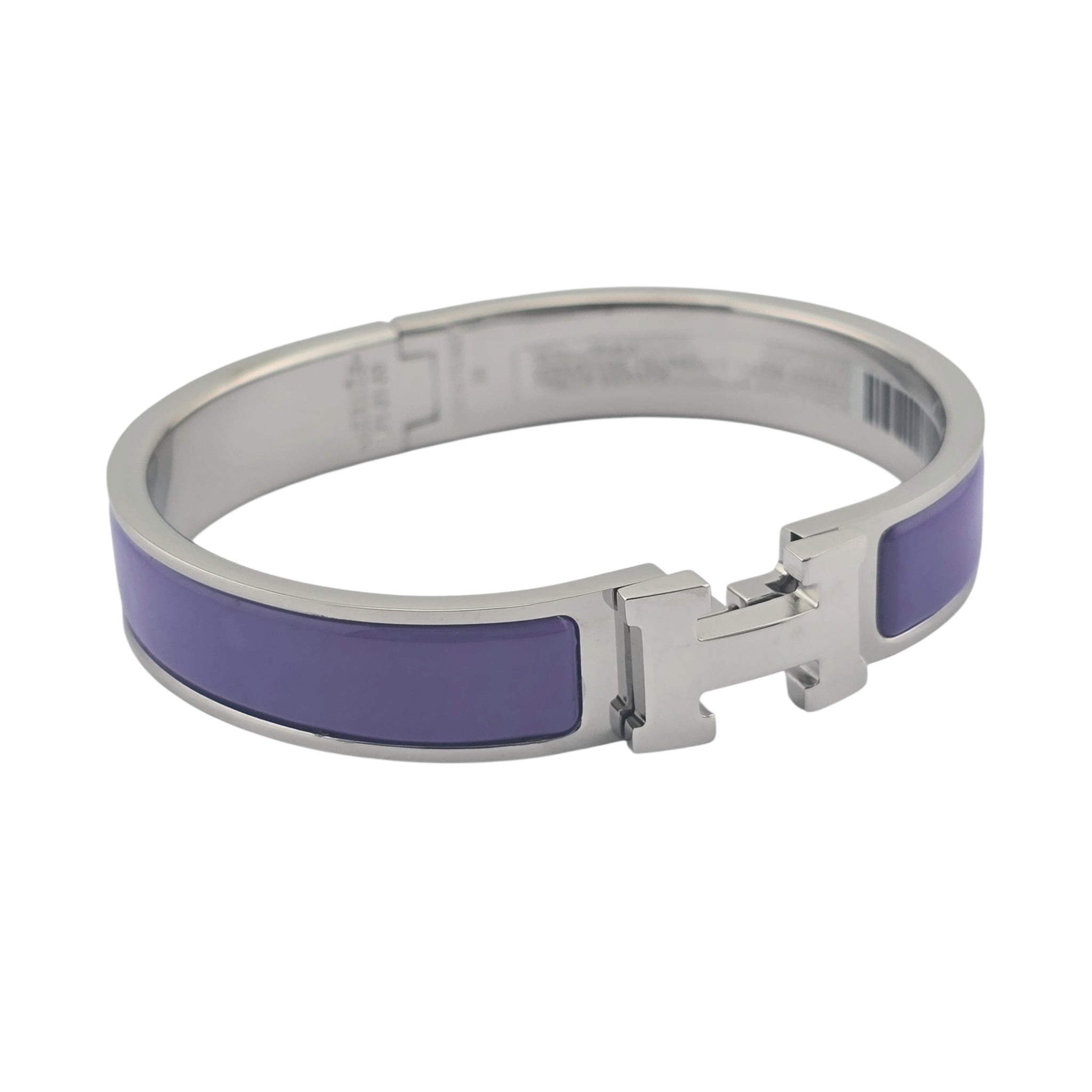 Hermes Clic H Bracelet Purple Lilas Palladium GM