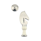 Hermes Cavalier Craie Pin Badge Palladium Brooch